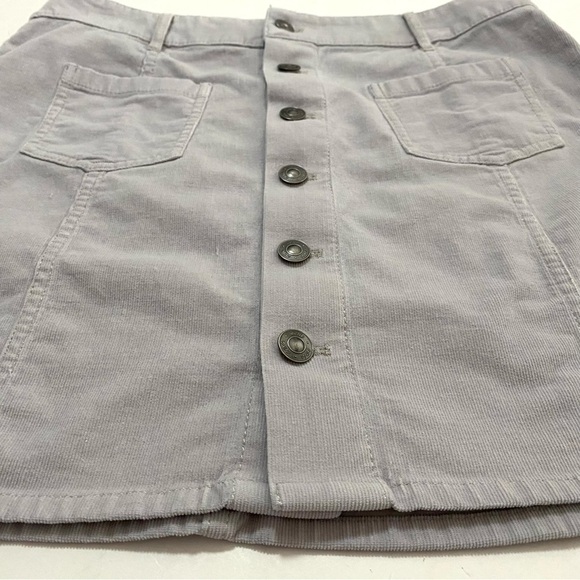 Aerie Beige Button-front Corduroy Mini Skirt Size Large Summer Cotton - Picture 4 of 9